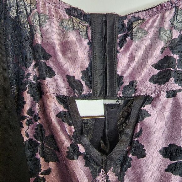 5X 28W Torrid Boudior Bodysuit Lace Underwire Purple Black Lingerie Sheer Party - Picture 8 of 10